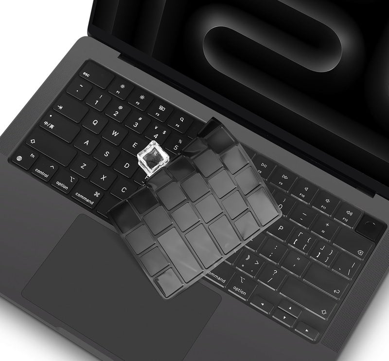 CaseBuy Premium Keyboard Cover for 2025-2023 MacBook Pro 14 16 inch M5 M4 M3 Pro/Max Chip Liquid Retina Display & Touch ID Keyboard Protector Accessories -Space Black - Image 1